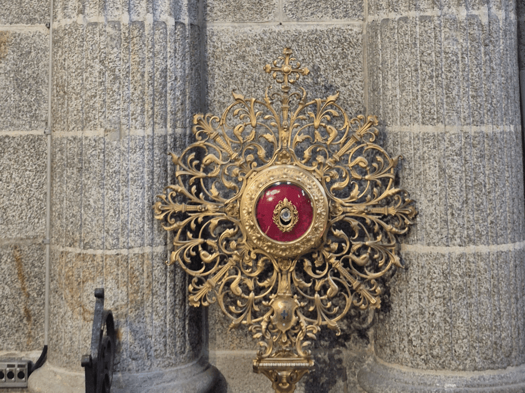 A relic of Pope St. John Paul II beside Mary's altar