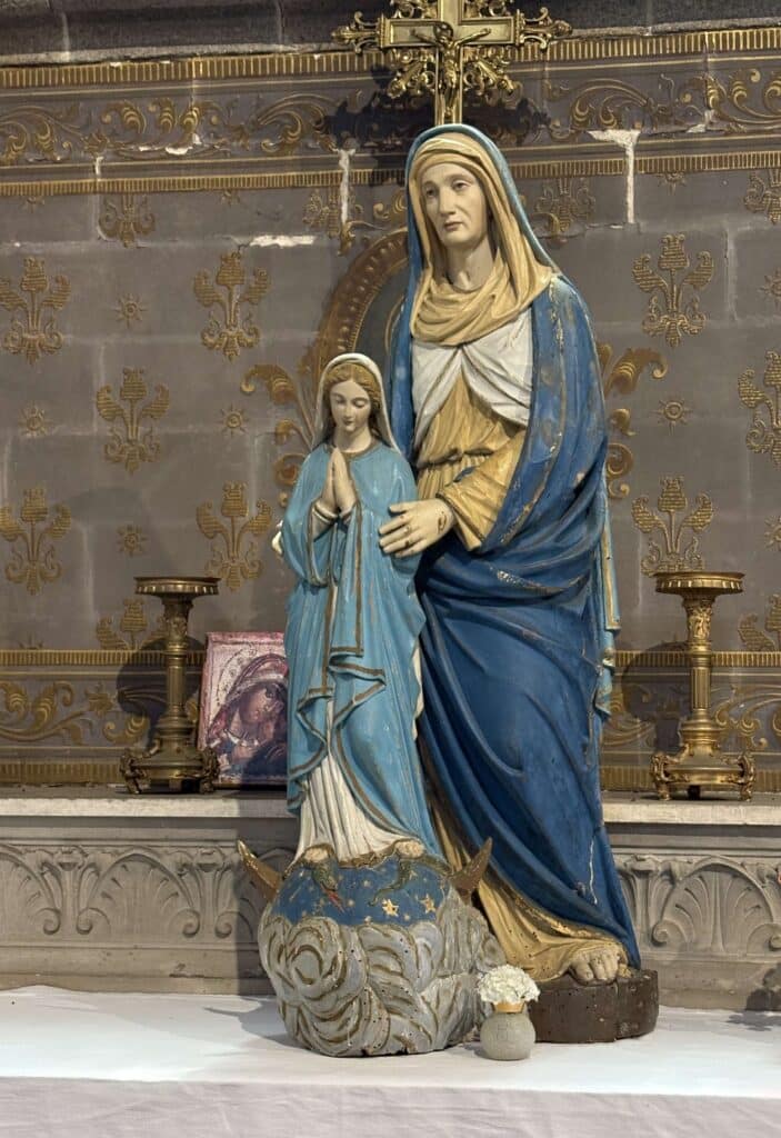 Statue of St. Anne and young Virgin Mary